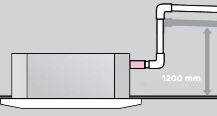Máy điều hòa âm trần Casper được tích hợp kèm bơm thoát nước ngưng với độ nâng cao đến 1200 mm