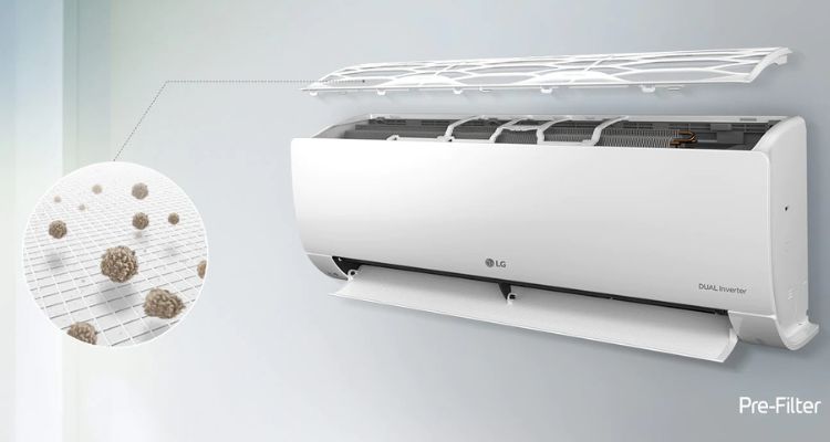 Màng lọc bụi thô trên máy điều hòa LG góp phần thay đổi chất lượng không khí trong căn phòng bạn